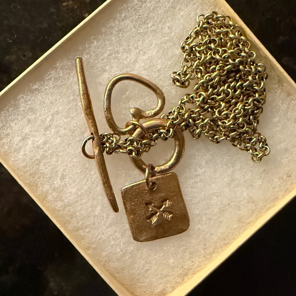 Dea Dia Brass Necklace with Toggle Closure